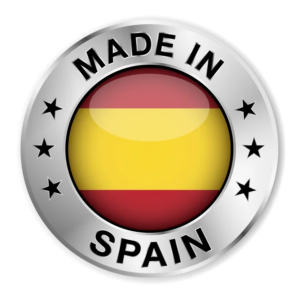 Made In Spain Silver Badge — Stock Vector