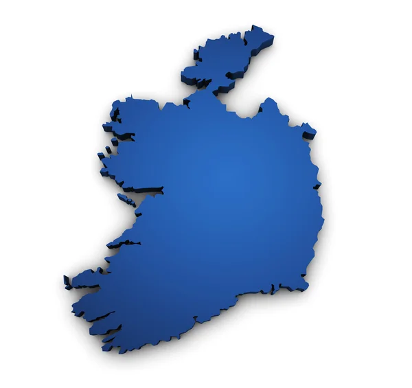 Mapa da Irlanda forma 3d — Fotografia de Stock