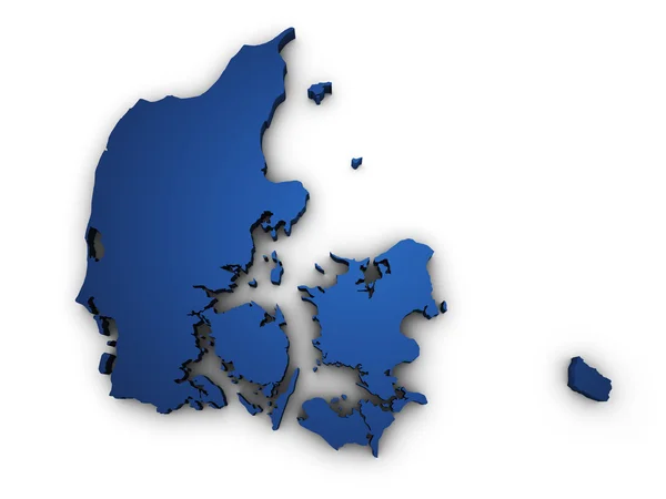 Map Of Denmark 3d Shape — Stock Photo, Image