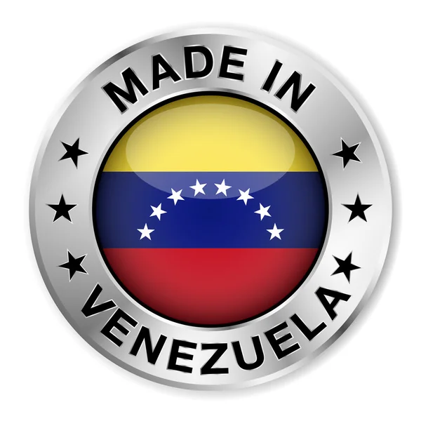 Gjort i venezuela silver bricka — Stock vektor