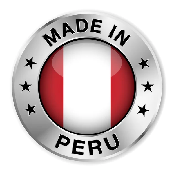 Зроблено в Перу Срібний знак — стоковий вектор