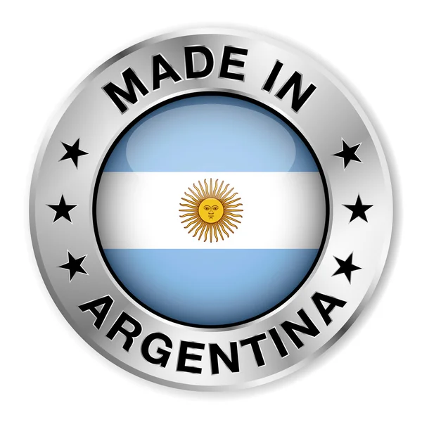 Gemaakt in Argentinië zilveren badge — Stockvector