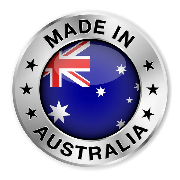 Зроблено в Австралії Срібний знак — стоковий вектор