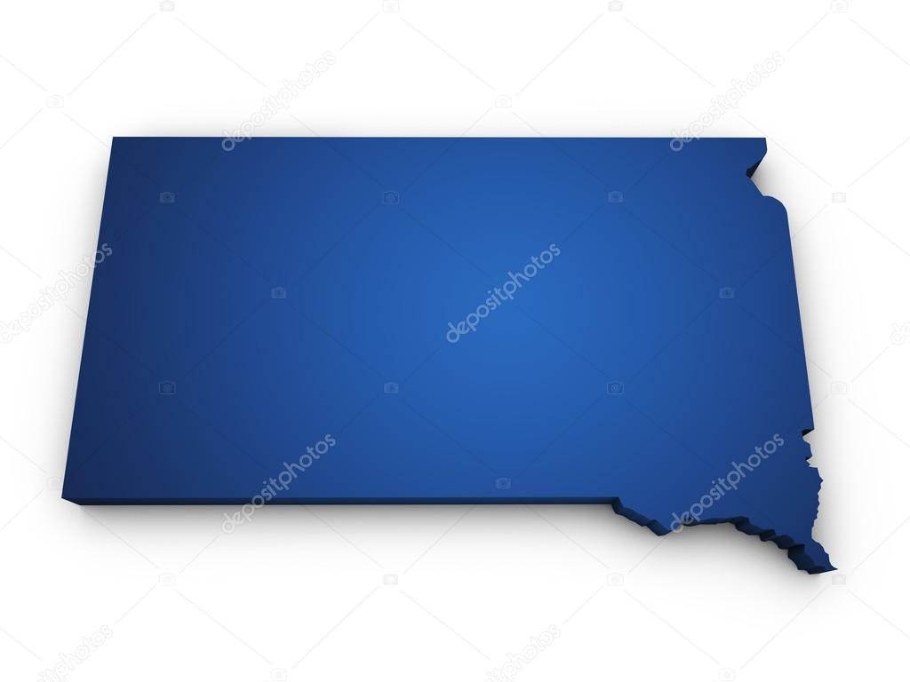 Map Of South Dakota 3d Shape
