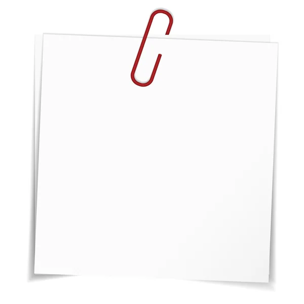 ビジネス ノートの赤いペーパー クリップ — ストックベクタ