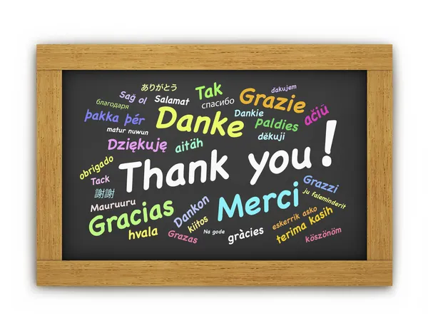 International Thank You Chalkboard — Stock Photo, Image