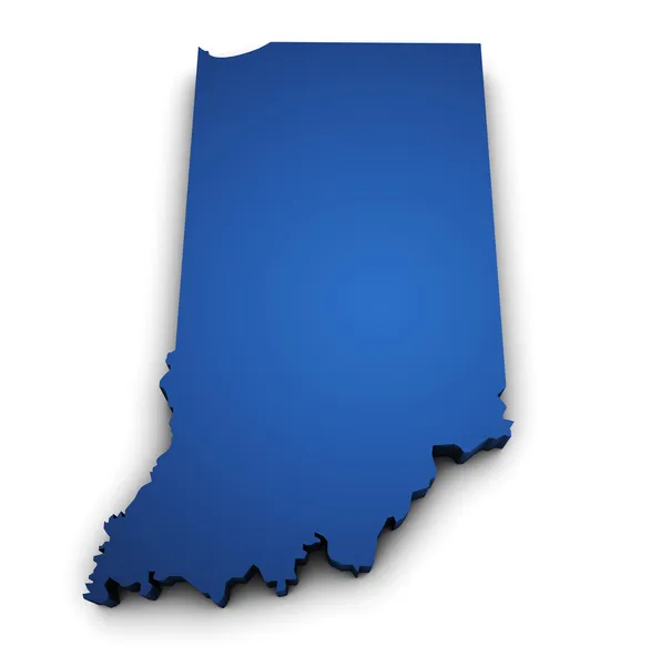 Indiana állam 3d-alakzattá térképén — Stock Fotó