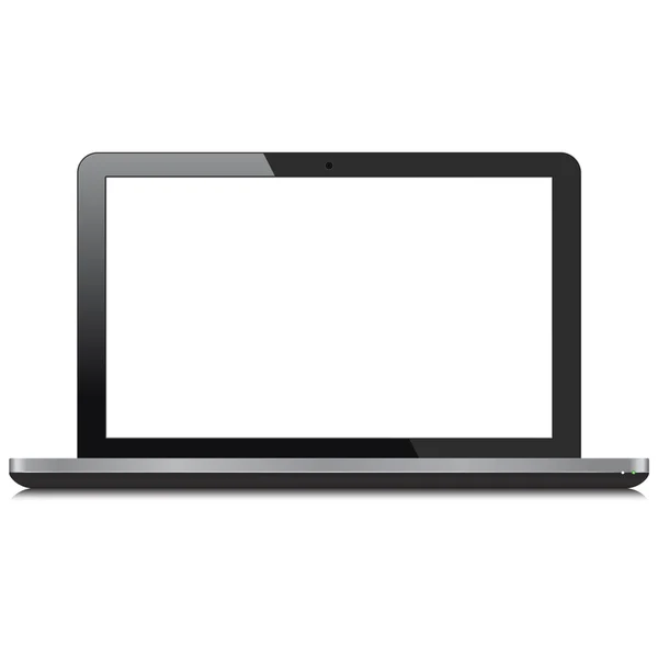Ordenador portátil con pantalla blanca — Vector de stock