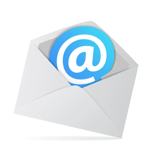 メールのエンベロープを web アットマーク — ストックベクタ