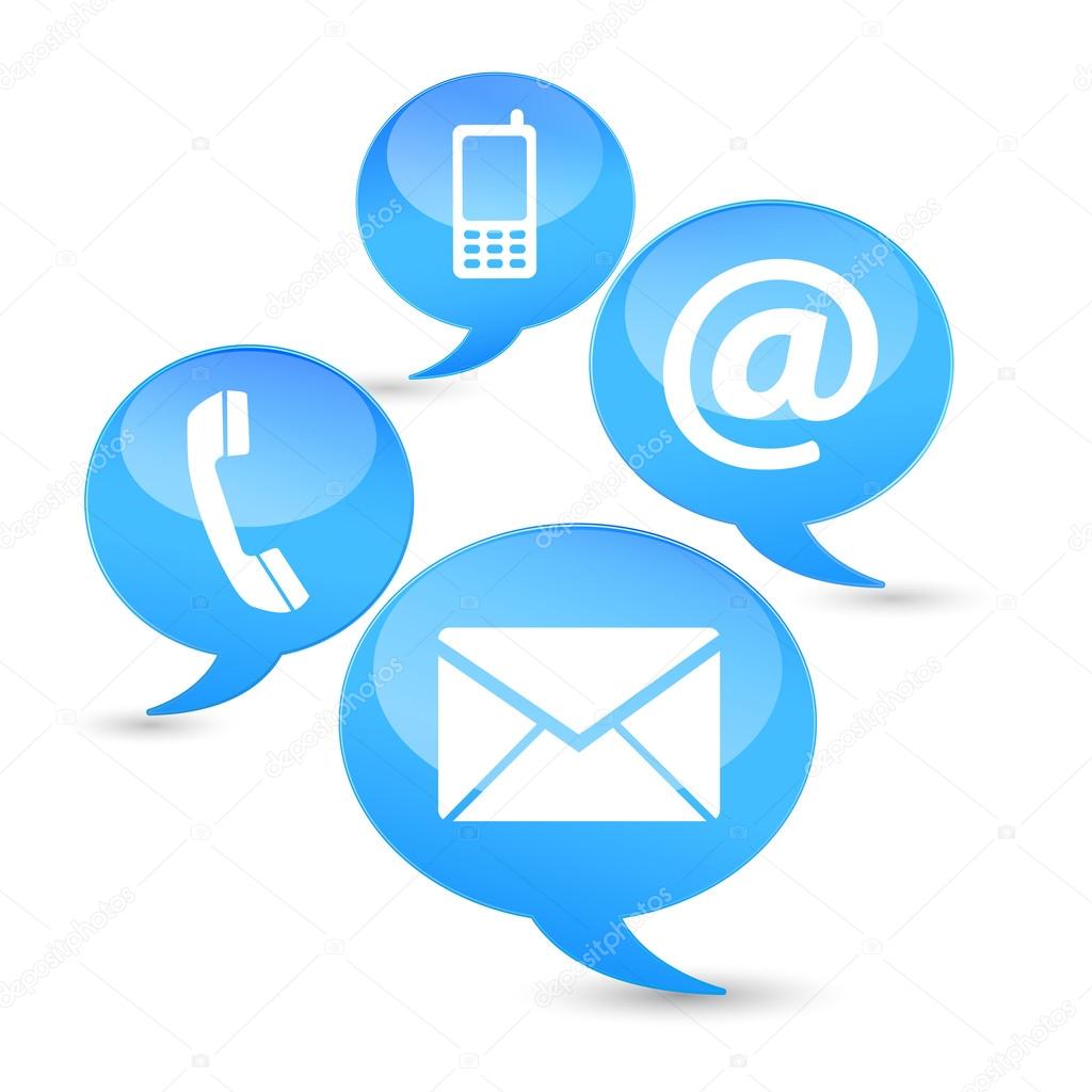 Contact Us Web Icons Clouds