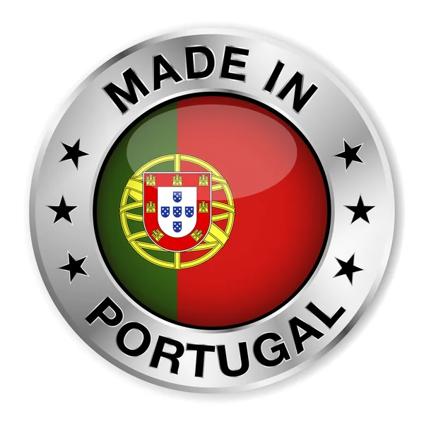 Badge en argent fabriqué au Portugal — Image vectorielle