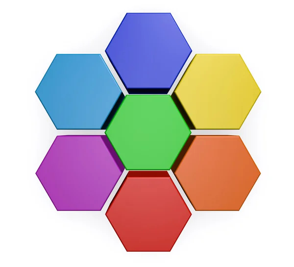 Diagrama gráfico hexágono de negocios — Foto de Stock