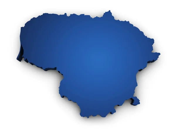 Kaart van Litouwen 3D-vorm — Stockfoto