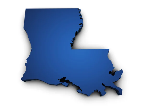 Mapa de Louisiana Estado 3d forma — Fotografia de Stock