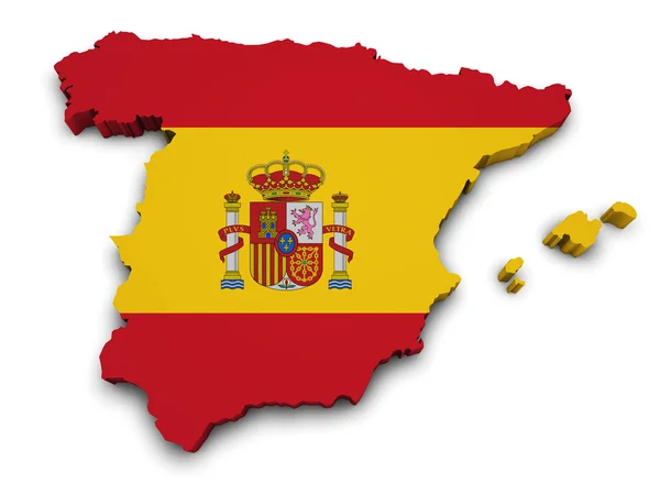 Flaga Hiszpania mapa kształt — Zdjęcie stockowe