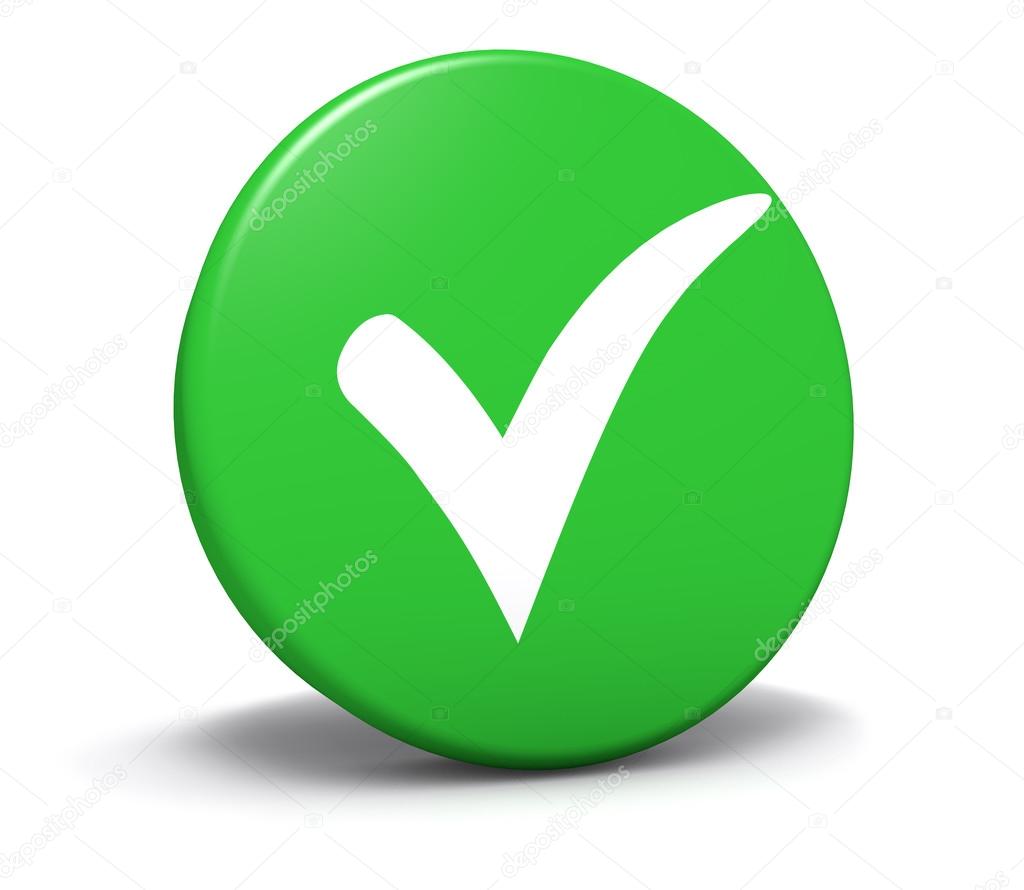Check Mark Symbol Green Button