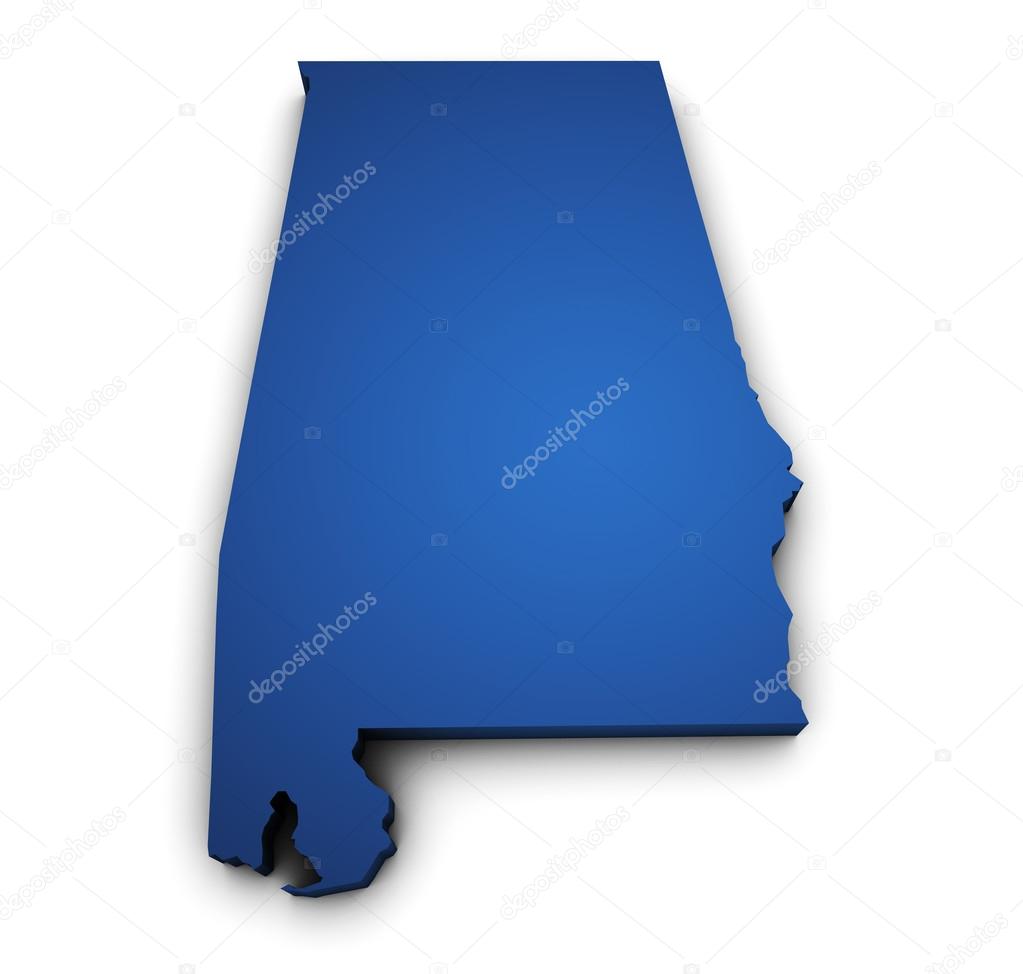 Map Of Alabama State 3d Shape