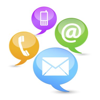 Web iletişim simgeler bulutlar