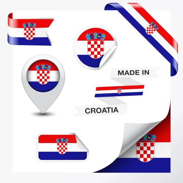 Collezione Made In Croatia — Vettoriale Stock