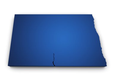 Map Of North Dakota 3d Shape clipart