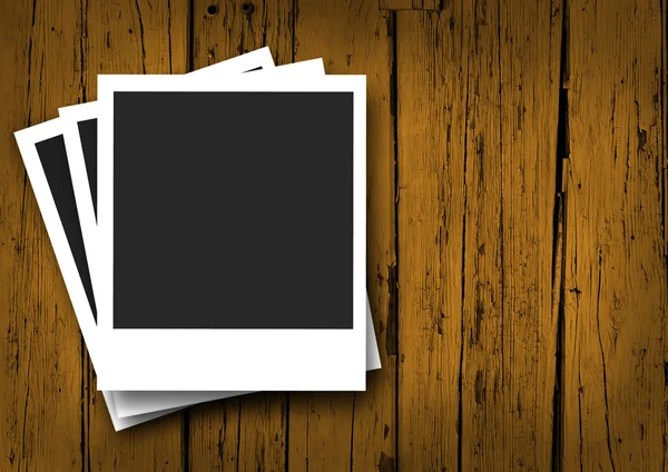 Blank Vintage Photo Frame On Wood — Stock Photo, Image