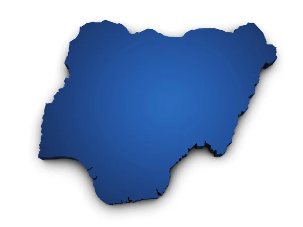 Map Of Nigeria 3d Shape — Stock Photo, Image