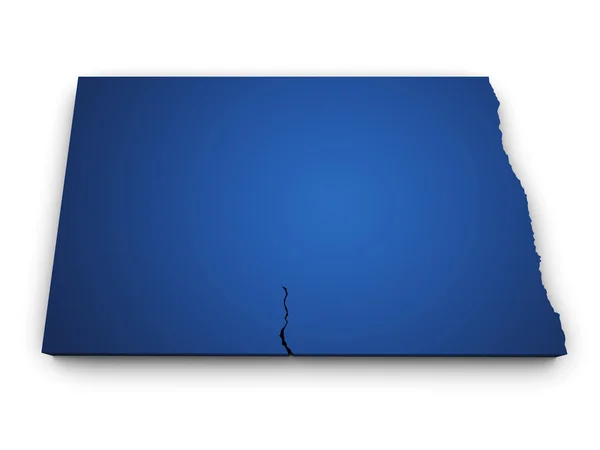 แผนที่ของ North Dakota 3d รูปร่าง — ภาพถ่ายสต็อก