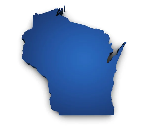 Wisconsin Haritası 3d şekil — Stok fotoğraf