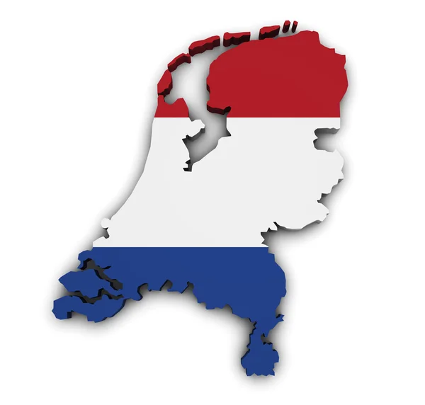 Map Of Netherlands 3d Shape — Stock Photo, Image