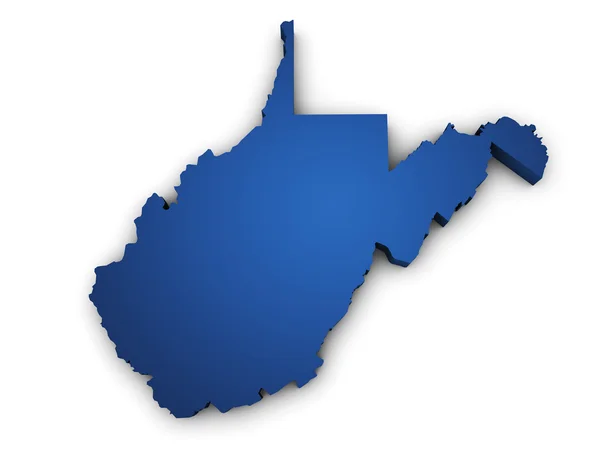 Map Of West Virginia 3d Shape — Stock Photo, Image