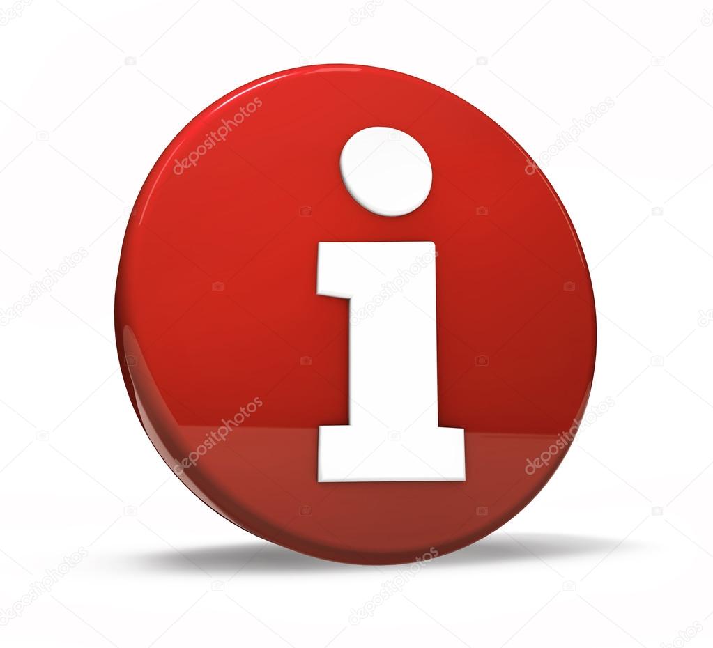 Red Info Symbol Button