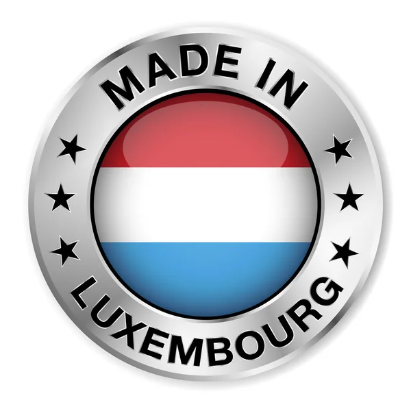 Made In Luxembourg Silver Badge — Stock Vector