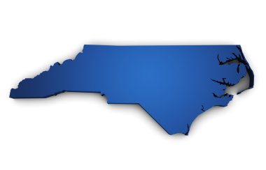 Kuzey carolina eyalet 3d şekil Haritası