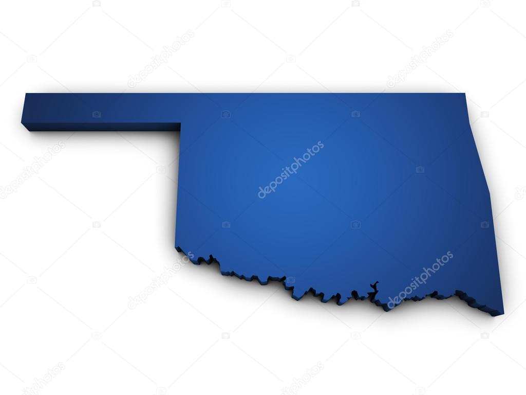 Map Of Oklahoma State 3d Shape
