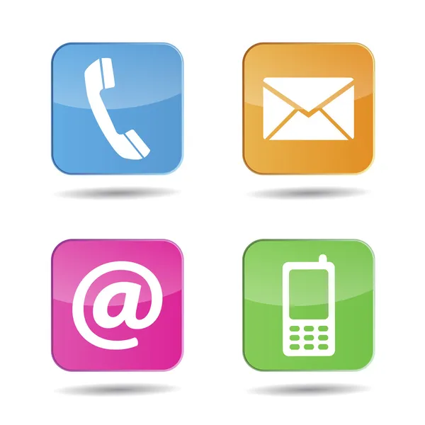 Web Contact Us Icons — Stock Vector