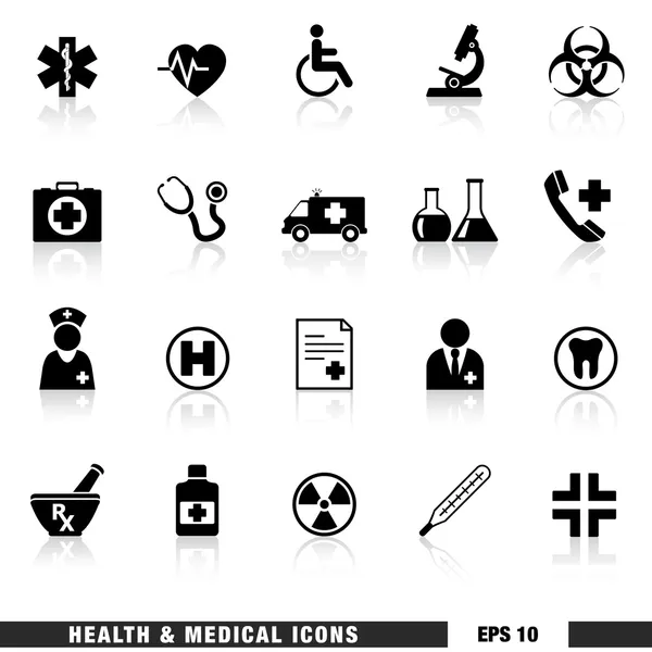 Conjunto de iconos médicos y de salud — Vector de stock