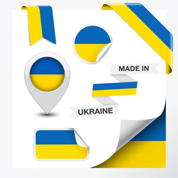 Gefertigt in ukraine collection — Stockvektor
