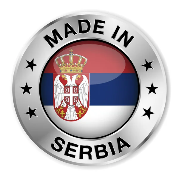 Hecho en serbia — Vector de stock