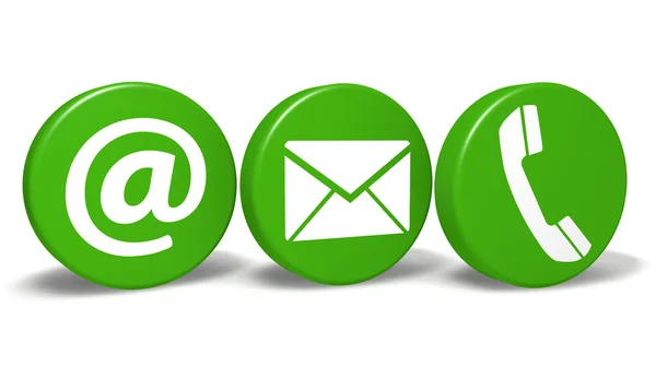 Website Contact Green Icons — Stock Photo, Image