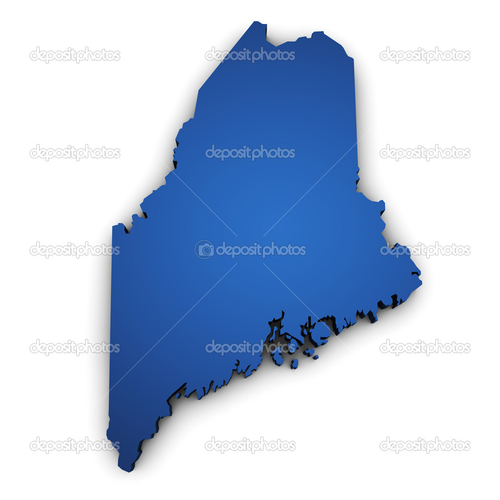 Map Of Maine 3d Shape