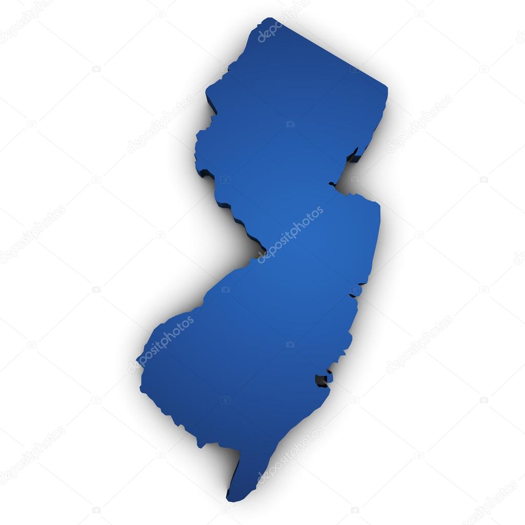Map Of New Jersey 3d Shape