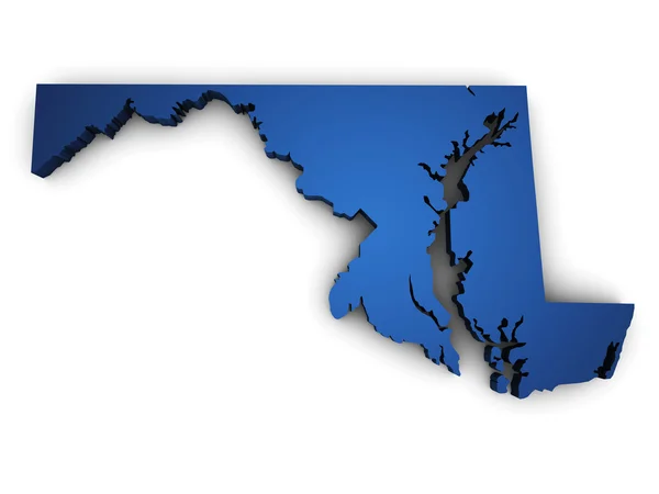 Mapa de Maryland forma 3d — Fotografia de Stock