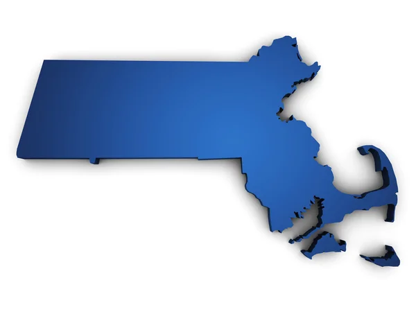 Map Of Massachusetts 3d Shape — Stock Photo, Image