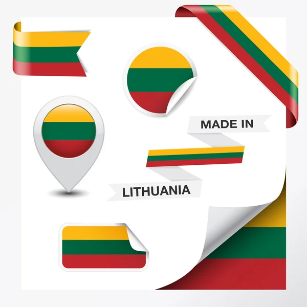 Collezione Made In Lithuania — Vettoriale Stock