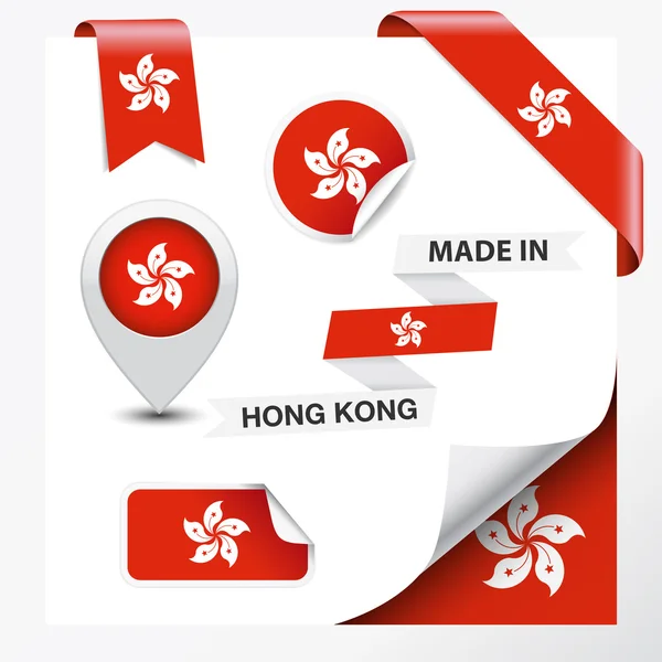 Hecho en Hong Kong Colección — Vector de stock