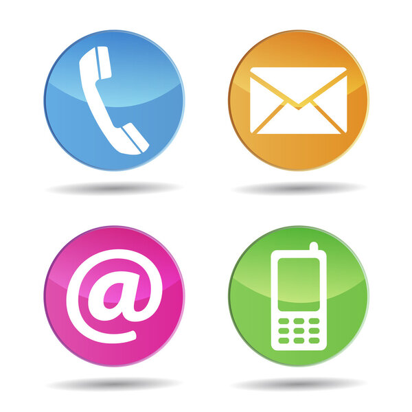 Colorful Contact Us Web Icons