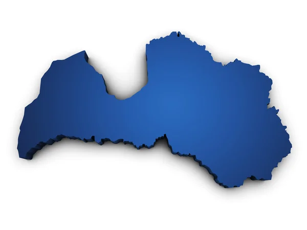 Karta över Lettland 3d-formen — Stockfoto