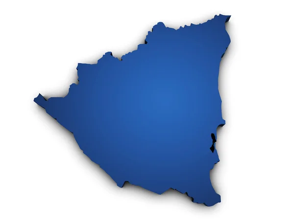 匹配尼加拉瓜 3d 形状的电子地图 — 图库照片