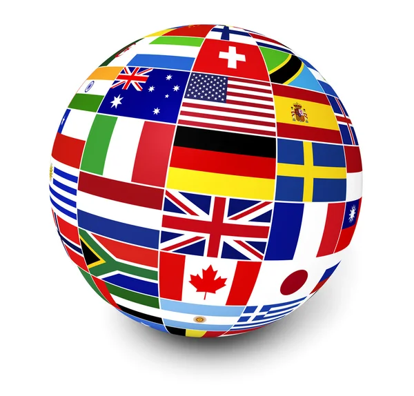 Flagi świata biznesu międzynarodowego — Zdjęcie stockowe