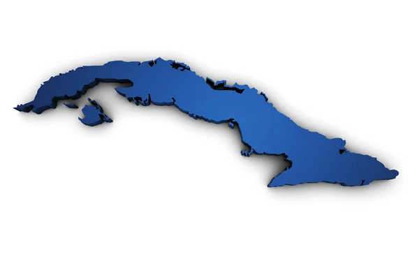 La mappa di Cuba Forma 3d — Foto Stock